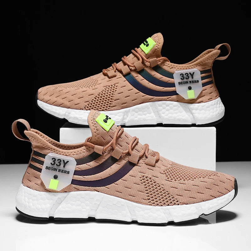 Tênis esportivos casuais masculinos, tênis leves e respiráveis para o verão, tênis para corrida e caminhada, calçados vulcanizados masculinos