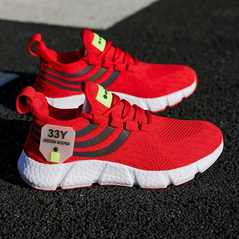 Tênis esportivos casuais masculinos, tênis leves e respiráveis para o verão, tênis para corrida e caminhada, calçados vulcanizados masculinos