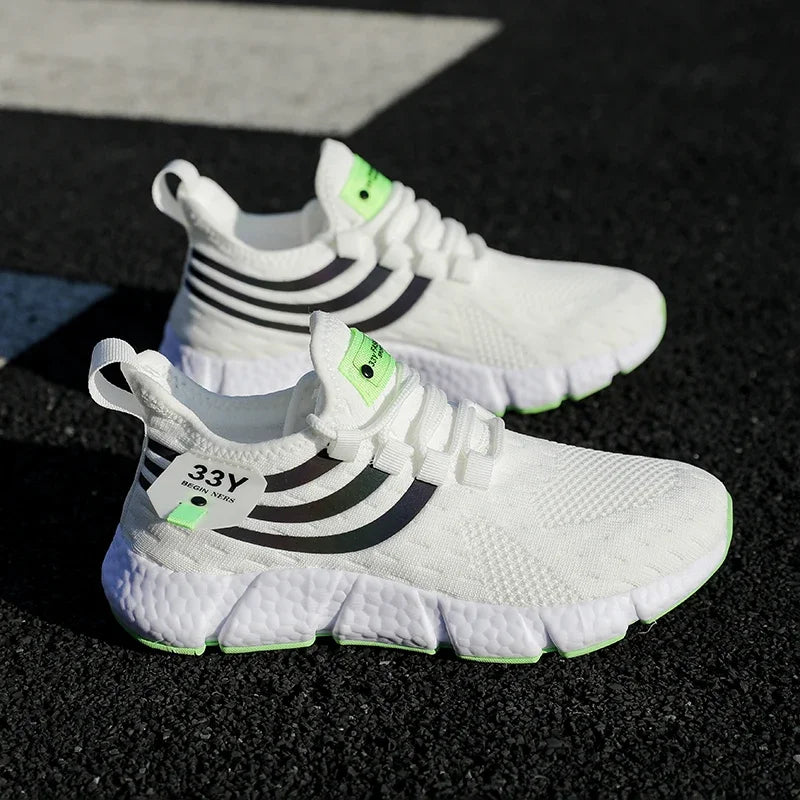 Tênis esportivos casuais masculinos, tênis leves e respiráveis para o verão, tênis para corrida e caminhada, calçados vulcanizados masculinos