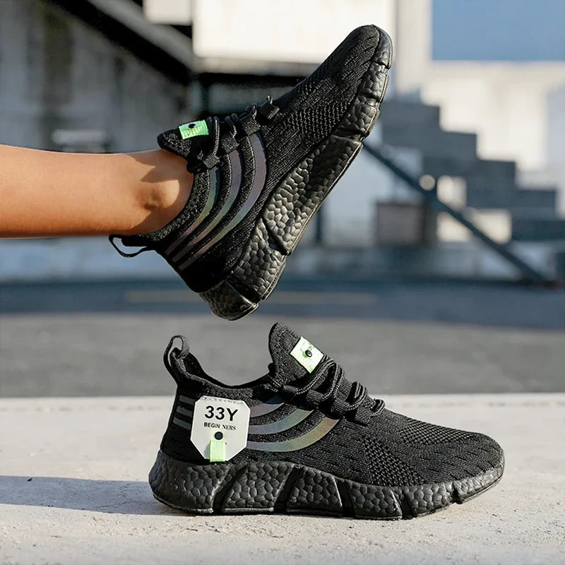 Tênis esportivos casuais masculinos, tênis leves e respiráveis para o verão, tênis para corrida e caminhada, calçados vulcanizados masculinos