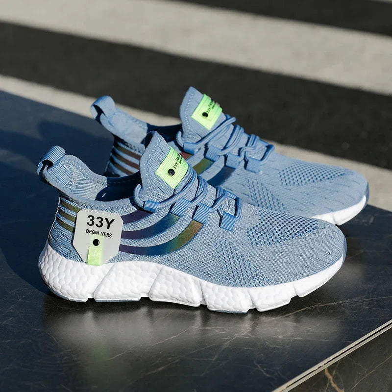 Tênis esportivos casuais masculinos, tênis leves e respiráveis para o verão, tênis para corrida e caminhada, calçados vulcanizados masculinos