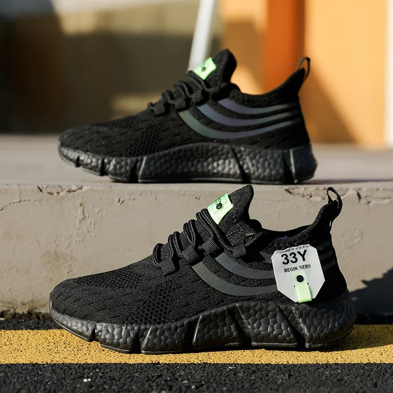 Tênis esportivos casuais masculinos, tênis leves e respiráveis para o verão, tênis para corrida e caminhada, calçados vulcanizados masculinos