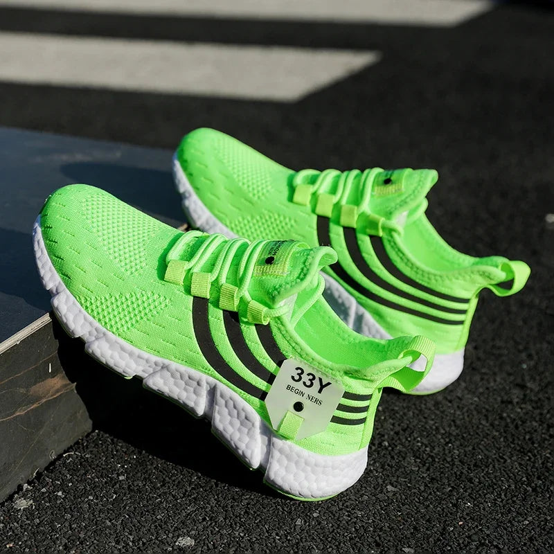 Tênis esportivos casuais masculinos, tênis leves e respiráveis para o verão, tênis para corrida e caminhada, calçados vulcanizados masculinos